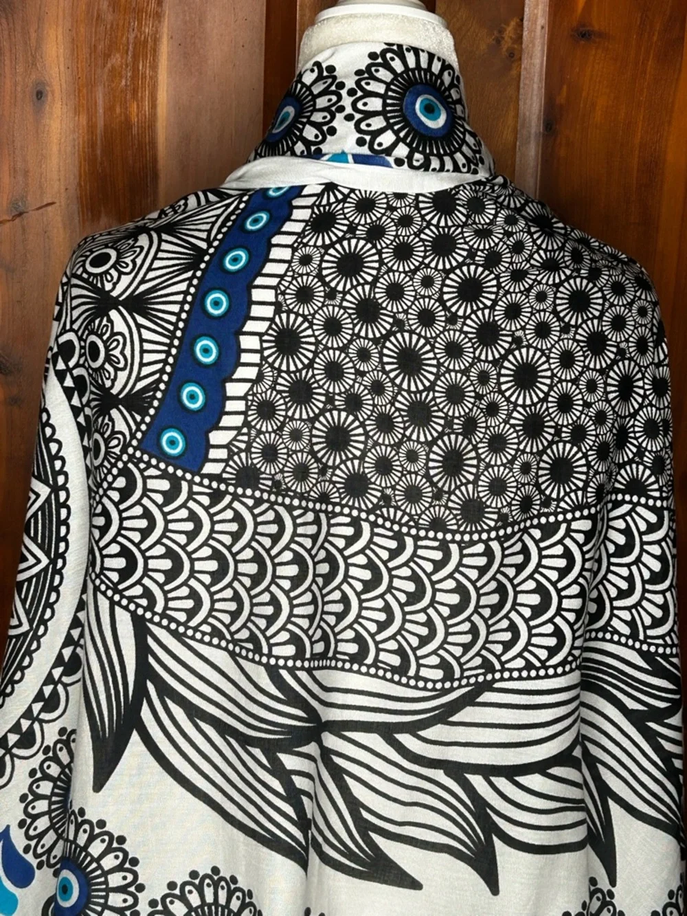 Brazilian Evil Eye Owl Print Mandala Sarong Beach Cover Up Scarf Shawl Wrap Boho